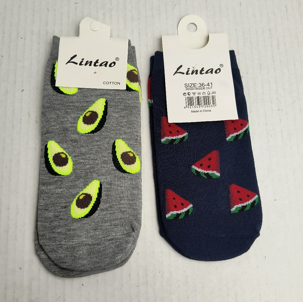 Sports Ankle Socks Women's Size 36-41 Novelty Grey/Navy